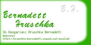 bernadett hruschka business card